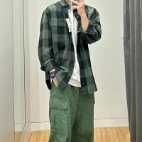 ราคา แจ็กเก็ต2023แท้ UNIQLO ของแท้เสื้อเชิ้ตลายสก๊อตผ้าใยไผ่หลวมลำลองแขนยาว453053 462388สไตล์เกาหลี (20800027792)