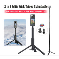 ราคา EX SHOP Original Insta360 2 in 1 Invisible Selfie Stick Tripod For Insta360 X5 X4 X3 ONE X2 Go 3 Go 3S ONE R ONE X Accessories (24583447962)