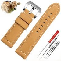 ราคา สายนาฬิกาหนังแท้สำหรับ Panerai Luminor Marina PAM111 441 หนังฟ้องร้องสำหรับผู้ชาย สายนาฬิกาหนังแท้แบบไม่มีแบรนด์ สายรัดแบบมีขอบ หนา สายรัดแบบมีขอบ (9665177904)