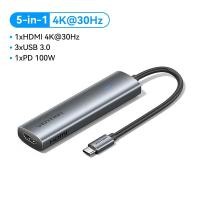 ราคา Vention Type C HUB USB C to HDMI USB 3 2 Gen 1 Type C RJ45 PD 4K 60Hz 5Gbps Multi Port Adapter for Laptop MacBook iPhone 16 15 iPad Pro Samsung Galaxy Huawei Mini Docking Station (24288554182)