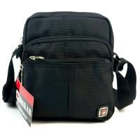 ราคา Chinatown Leather กระเป๋าผู้ชาย ผ้า ร้อยเข็มขัด สะพาย สีดำ Dakar 3 ซิปยื่นตั้ง (25344415161)