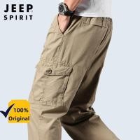 ราคา JEEP SPIRIT Mens Casual Cotton Pants Loose Pants Men Middle aged Elastic Jogger Pants (24447292217)