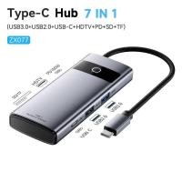 ราคา Jasoz 8 in 1 USB C HUB 3 0 Type C Multi 8 Port Splitter ความเร็วสูง USB C Hub พร้อม Hub 3 0 ชาร์จเร็วสำหรับคอมพิวเตอร์แล็ปท็อปโน้ตบุ๊ค MacBook (24691995520)