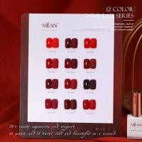 ราคา Milan 12 สี โทนสีแดง ฟรีชาร์จสี มีสีไซรัป กากเพชร แฟลช 15ml สีเจลเนื้อสีแน่นสีสวยครบทุกโทน (21445094591)