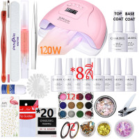 ราคา ชุดทําเล็บเจล เครื่องอบ SUN ONE120W 48W 36Wวัตต์ สีเจล5 8 10ขวด อุปกรณ์ครบ เคลือบใสเจล1ขวด รองพื้นเจล1ขวด (24657107411)