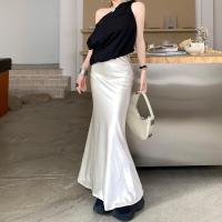 ราคา กระโปรงทรงเอเอวสูงสีขาว กระโปรงทรงหางปลา ทรงหลวม ทรงเข้ารูป ทรงหลวม สำหรับผู้หญิง กระโปรงทรงเอ ฤดูร้อน 2025 ใหม่ (24967919364)