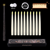 ราคา cod Floating Candles with Wand 12 PCs Magic Hanging Candles Flickering Warm Light Flameless Floating LED Candle Halloween Decoration (25457130306)