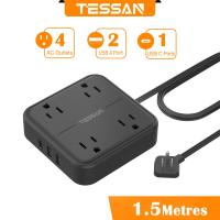 ราคา TESSAN ปลั้กไฟมาตรฐาน USB Type C สวิตช์ควบคุม ปลั๊กสามตา ปลั๊กไฟ 3 เมตร ปลั้กไฟ รางปลั๊กไฟ (25143563998)