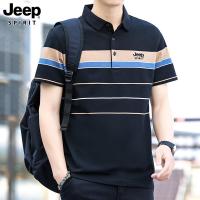 ราคา JEEP SPIRIT เสื้อยืดแขนสั้นชาย คอปกลายขวาง ฤดูร้อน 2025 (25028659653)