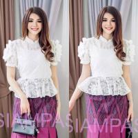 ราคา SOF เสื้อลูกไม้ ผ้านำเข้าเกรดพรีเมี่ยม นุ่มมาก อก 32 36 34 38 38 40 40 42 42 46 นิ้ว เสื้อลูกไม้แขนสั้น เสื้อลูกไม้สีขาว ลูกไม้สวย แขนกุหลาบ Blouse (20453093230)