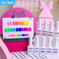 ราคา ชุดยาทาเล็บเจล SANMO 9 สี M6 กาวเรืองแสง กาวยาทาเล็บเรืองแสง จะเรืองแสง หนึ่งขวดหนึ่งสี ฟรีกระดานสี (25309564488)