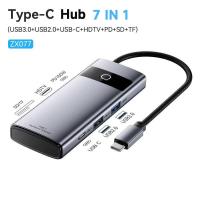 ราคา Jasoz USB C Hub 8 In 1 USB 3 0 Port Hub TYPE C to HDMI RJ45 USB C Multiport Port Hub Thunderbolt 3 Type C for Nintendo Huawei Samsung Lenovo Mac Book (24692007241)
