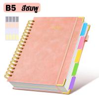 ราคา สมุดโน๊ต สมุดบันทึกแบบเกลียว notebook พร้อมที่เสียบปากกา 300 หน้า 150 แผ่น ปกแข็ง ใช้หนัง pu เหมาะสำหรับนักศึกษาและสำนั (25175680257)