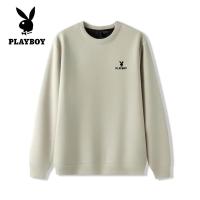 ราคา เสื้อเสื้อฮู้ดแบบหนาผ้าฟลีซผู้ชายแขนคอกลมยาวลายเพลย์บอยวาฟเฟิล (24565901618)