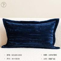 ราคา หมอนอิงโซฟาผ้ากำมะหยี่หรูหราสีน้ำเงินวินเทจพร้อมลายพับ หมอนอิงแบบอเนกประสงค์สำหรับตกแต่งบ้านและห้องนอน (25309920396)