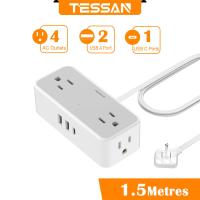 ราคา TESSAN ปลั้กไฟมาตรฐาน USB Type C สวิตช์ควบคุม ปลั๊กสามตา ปลั๊กไฟ 3 เมตร ปลั้กไฟ รางปลั๊กไฟ (25143663002)