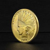 ราคา 1911 Indian Head Gold Coin Magic Coin Prop American Antique Eagle Ocean Commemorative Foreign Brass Coin (22560840656)
