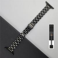 ราคา วัสดุ สแตนเลสสตีล สายนาฬิกา for apple watch Series 11 10 9 8 7 6 se สาย 41mm 45mm 40mm 44mm 42mm 46mm slim Stainless Steel สายนาฬิกาข้อมือ ultra3 ultra 2 49mm women band (22988006703)