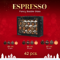 ราคา เซ็ตลูกบอลคริสต์มาส 42 ลูก กล่อง Espresso Christmas Bauble Glass Set Ø 5 6 7 cm (25128377441)
