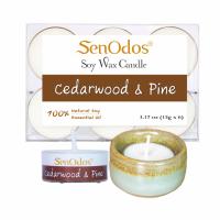 ราคา SenOdos เทียนหอม อโรม่า เทียนทีไลท์ Tealight Set Cedarwood Pine Soy Candles กลิ่นซีดาร์วูด ไพน แท้ 15 g 6 ชิ้น เชิงเทียน ที่วางเทียนทีไลท์ ศิลาดล เซลาดล (104191907)