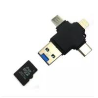 ราคา แฟลชไดรฟ์ การ์ดรีดเดอร์ OTG 4in1 Flash Disk Reader Type C USB สําหรับ Android IOS (758972119)