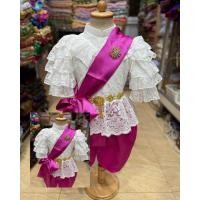 ราคา ชุดไทยเด็กผู้หญิง ชุดไทยสมัย ร 5 เสื้ิลูกไม้แม่พลอยแขนสั้น เสื้อ โจง ผ้าคาด ราคาไม่รวมเครื่องประดับ ตรวจสอบรายละเอียดก่อนสั่งซื้อ (24706718404)