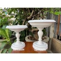 ราคา พานทรงแชมเปญ พานสีขาว พานไม้ ขนาด 81012นิ้ว (21891247564)