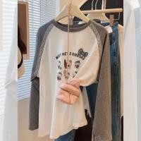 ราคา FUYUDUO เสื้อยืดแขนยาวพิมพ์ลายคิตตี้น่ารักสำหรับผู้หญิงใส่ฤดูใบไม้ผลิ (25027064710)
