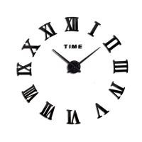 ราคา นาฬิกาติดผนัง DIY 3มิตินาฬิกาตัวเลขโรมันยักษ์กระจกไม่มีกรอบนาฬิกาแขวนผนังขนาดใหญ่ (23957810771)