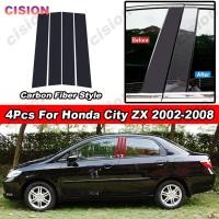ราคา 4ชิ้นคาร์บอนไฟเบอร์มันวาวพีซีวัสดุกระจกหน้าต่างประตูรถยนต์คอลัมน์กลางกลางเสาสติกเกอร์อุปกรณ์เสริมฝาครอบเสา B C สำหรับ Honda City ZX Isdi 2002 2003 2004 2005 2006 2008 2007 (22245016610)