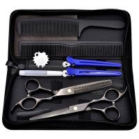 ราคา ชุดกรรไกรตัดผม กรรไกรสีดำ 10PCS กรรไกรซอยผม 6นิ้ว พร้อมกระเป๋า อุปกรณ์ตัดผม (9167693799)