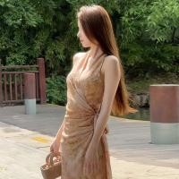 ราคา AICAILIN ชุดเดรสยาวคอวีแขนกุดสไตล์ฝรั่งเศสสำหรับผู้หญิงในช่วงฤดูร้อนปี 2025 ทรงเข้ารูปเอวสูง ผ้าไนลอนยืด ทรงเอ ชุดเดรสยาวคอวีแขนกุด (24941518348)