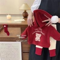 ราคา REALSELF เสื้อผ้าเด็กผญ ชุดคริสมาสหญิง รูปแบบหมีน้อยน่ารัก สาวคริสมาสต์แฟชั่นสีแดงสบาย ๆ มีความสุขเสื้อกันหนาวชุดกางเกง2487 (22519491255)