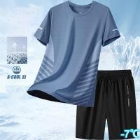 ราคา TOMM JK ชุดกีฬาผู้ชาย ชุดกีฬาเซ็ท2ชิ้น ชุดสูทผู้ชายเสื้อยืดแขนสั้น กางเกงได้ทั้งชุด ไหมน้ําแข็งแห้งเร็วบาสเกตบอลแขนสั้น กางเกงขาสั้นฤดูร้อนน้ําหนักเบา (24739717218)