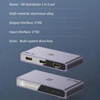 ราคา ACTUAL 1 In 2 Out HDMI Splitter Hdcp 4k HD 2160P จอแสดงผลคู่กล่องแยกสัญญาณ อุปกรณ์เสริมคอมพิวเตอร์ 4k 60HZ HDR 1 in 2 out HDMI Splitter Dual simultaneous Display สำหรับ laptop P5 Switch (24835361309)