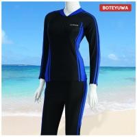 ราคา ชุดว่ายน้ำผู้ชายและหญิง ชุดว่ายน้ำ2ชิ้น ชุดว่ายน้ำแขนยาวขายาว ชุดว่ายน้ำผู้ใหญ่ ชุดว่ายน้ำคนอวบ กันUV รุ่น T2958 (20826732058)