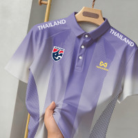 ราคา warrix สีม่วงและสีเหลืองฟุตบอลทีมชาติเสื้อโปรโล ชาย เสื้อกีฬาชาย เสื้อทีมฟุตบอลไทยชุดเบอร์ หลวมและระบายอากาศได้แห้งเร็วไซส์ใหญ่ (25270466770)