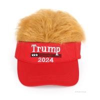 ราคา สังเคราะห์ Trump 2024 หมวกผม Donald Trump Make America Great Again วิกผมหมวกปักโลโก้ปรับ MAGA เบสบอลหมวก JF TH (23755091799)