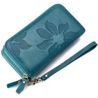 ราคา กระเป๋าเงินของผู้หญิงแฟชั่น BISON DENIM ยาวหนังแท้กระเป๋าเก็บบัตรกระเป๋าคลัทช์ซิปคู่ (17579099117)