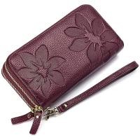 ราคา กระเป๋าเงินของผู้หญิงแฟชั่น BISON DENIM ยาวหนังแท้กระเป๋าเก็บบัตรกระเป๋าคลัทช์ซิปคู่ (17579099116)