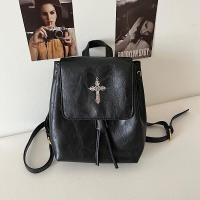ราคา MoonCat Original Crossbody Backpack Black Gothic Lolita Versatile Crossbody Bag Y2K Trendy Girl Backpack Soft PU Material Magnetic Buckle Closure (23385124198)