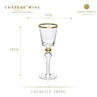 ราคา Dining Vaisselle แก้วไวน์ขอบทอง Chateau Crystal Wine glass ความจุ380ml และ Champagne glass ความจุ220ml หรูหรารังสรรค์บรรยากาศสุดโรแมนติก DG10600 (21775364975)