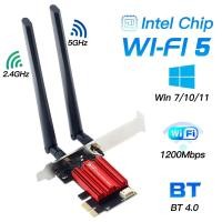 ราคา FlyEnjoy WiFi 5 PCI E Wireless Adapter AC1200 Network Card Dual Band 2 4G 5GHz 802 11AC For Bluetooth 4 0 Desktop Windows 7 8 10 11 (25467391756)