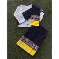 ราคา ชุดผ้าฝ้ายแต่งสไบ ได้ 3 ชิ้น เสื้อ สไบ ผ้าถุงเสื้อผ้าฝ้ายแขนยาวแต่งกระดุมกะลา ผ้าถุงลาวเอวยืดด้านหลัง (22948345319)