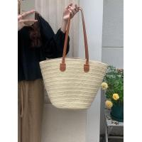 ราคา กระเป๋าฟางผู้หญิง กระเป๋าถือฤดูร้อน กระเป๋าโท้ทริมทะเล กระเป๋าสะพายไหล่สานความจุขนาดใหญ่ กระเป๋าฟางหวาย กระเป๋าถังแฟชั่น (22607667294)