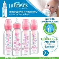 ราคา USA ขวดนม Dr Browns ลดโคลิค รุ่น options plus 9 oz Dr Browns Baby Bottle Pink Flower (19564162239)
