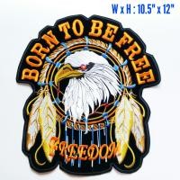 ราคา หายากพร้อมส่ง ตัวรีดติดหลังเสื้อบิ๊กไบค์ขนาดใหญ่ 10 5x12 นิ้ว LARGE FREEDOM EAGLE DREAM CATCHER BORN TO BE FREE Harley Davidson RIDER BIKER CLUB MC IRON ON JACKET PATCH (693904160)