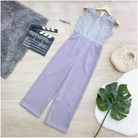 ราคา Jumpsuit จั้มสูทแขนกุดลูกไม้กางเกงขายาว TT11466 (22163513799)