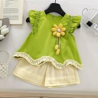 ราคา เสื้อผ้าเด็กสําหรับเด็กผู้หญิง สูทสไตล์เกาหลี เสื้อผ้าเด็กฤดูร้อนน่ารัก fashion ชุดเด็กผู้หญิง แขนกุด ใส่สบาย (24975625147)