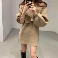 ราคา ชุดเดรสสเวตเตอร์คอตั้งสีดำ ชุดเดรสยาวคลุมเข่าสไตล์เกาหลี ชุดเดรสยาวปานกลาง ชุดเดรสยาวคลุมเข่า ชุดเดรสยาวปานกลาง (21874615604)